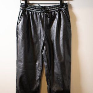Faux leather joggers
